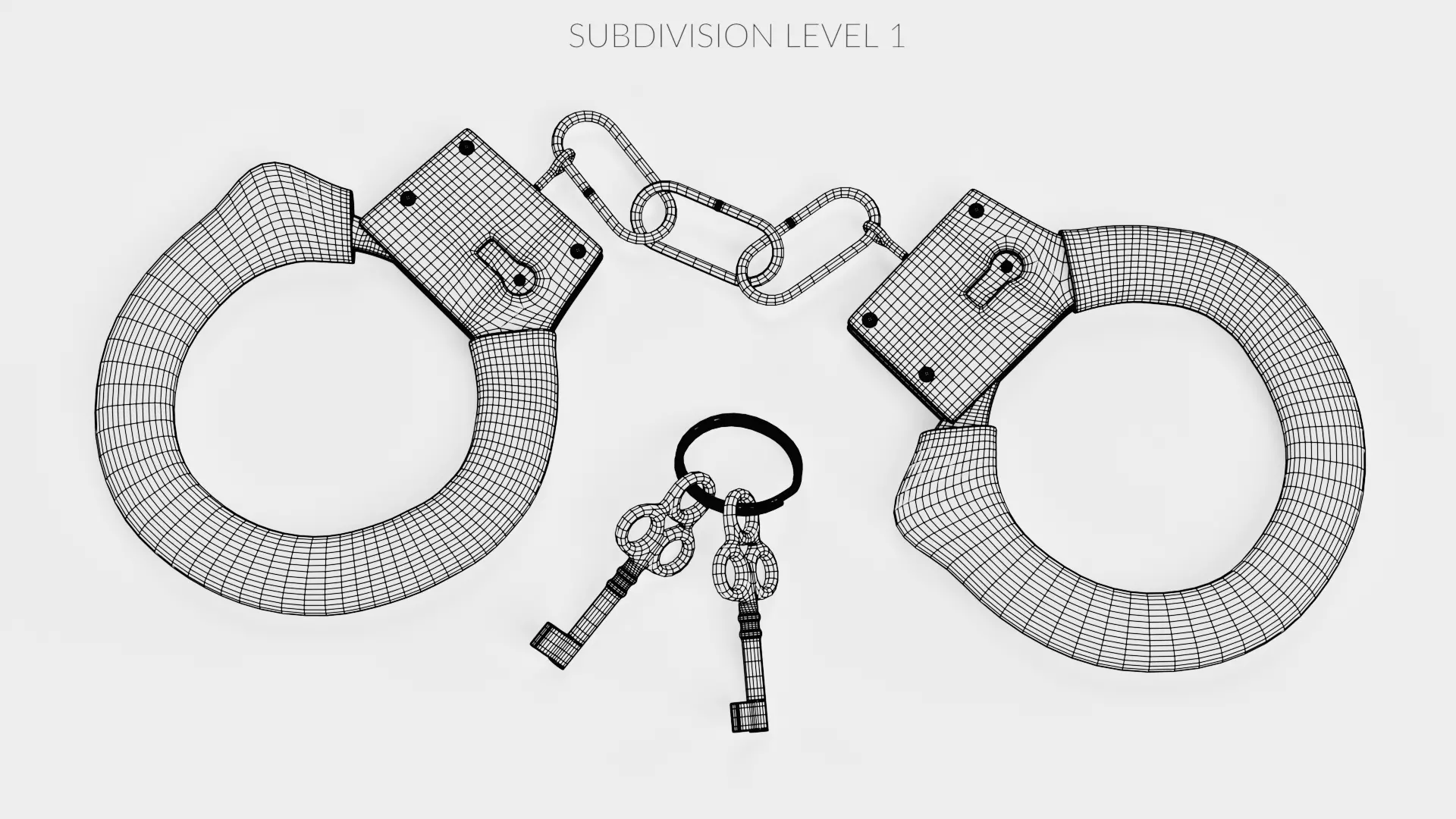 -Fluffy Handcuffs with Keys V1- 3D model_10
