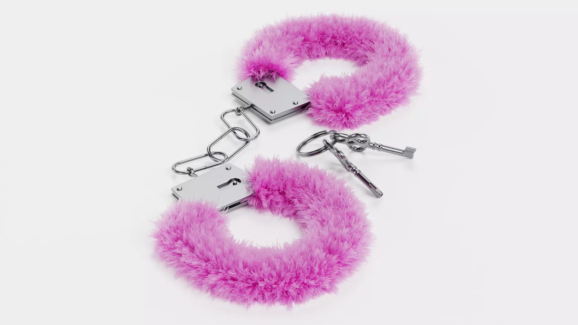 -Fluffy Handcuffs with Keys V1- 3D model_2
