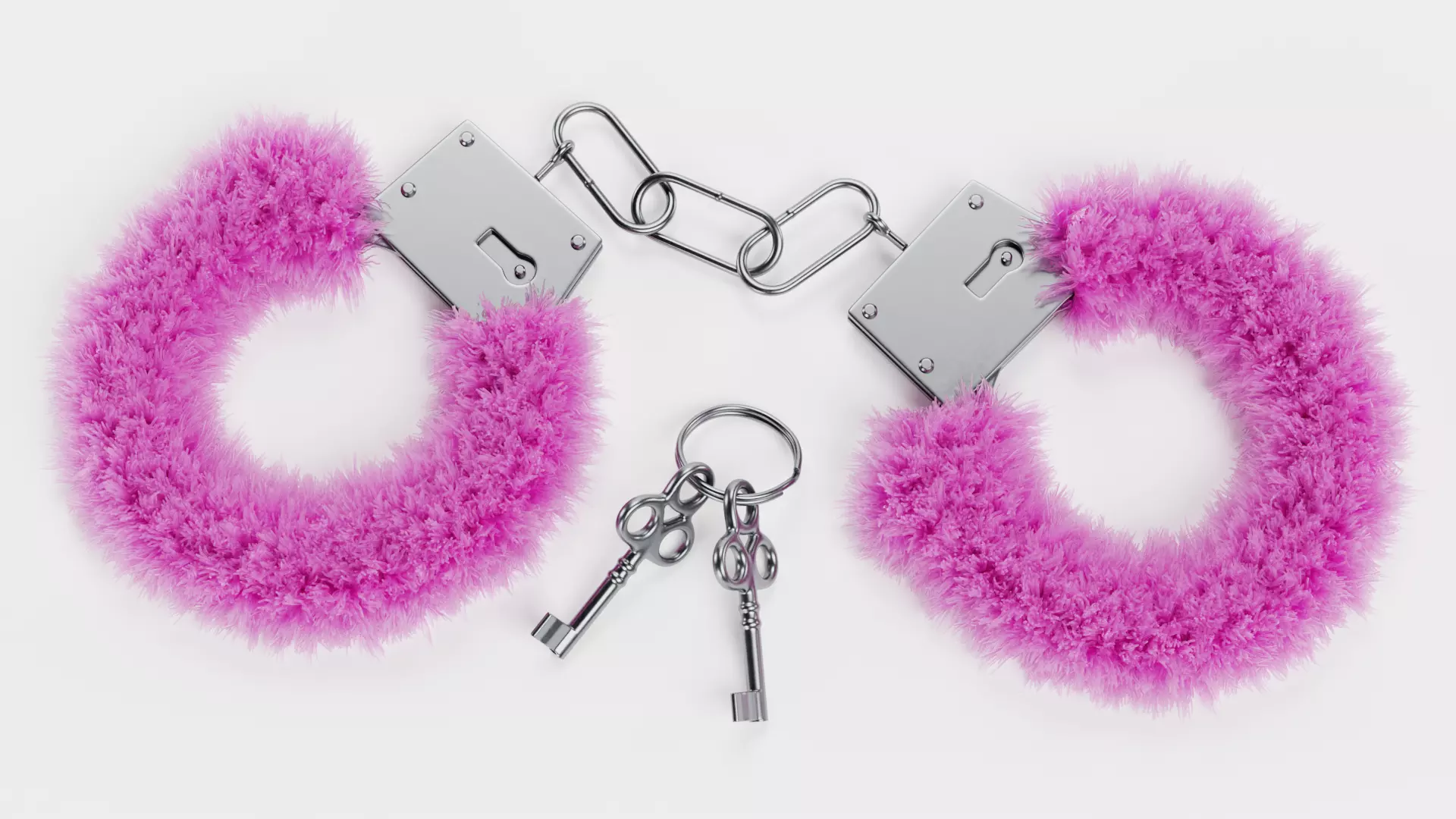 -Fluffy Handcuffs with Keys V1- 3D model_0
