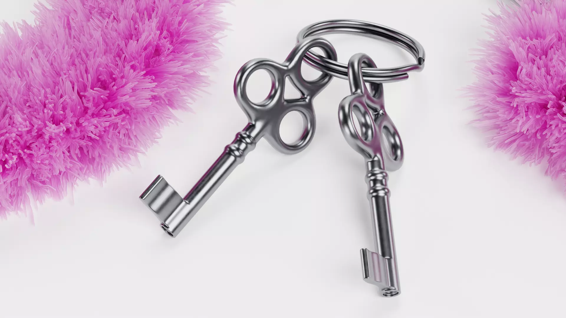 -Fluffy Handcuffs with Keys V1- 3D model_8