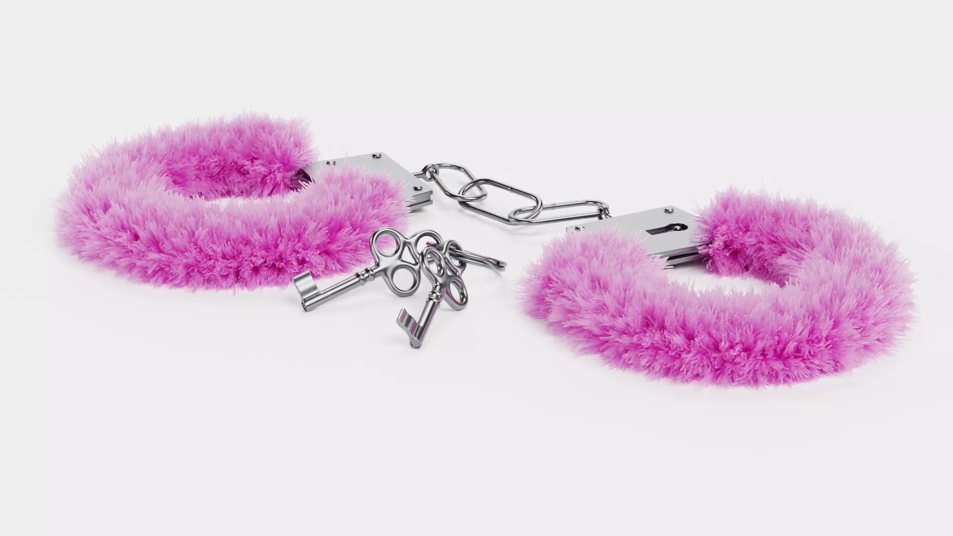 -Fluffy Handcuffs with Keys V1- 3D model_5