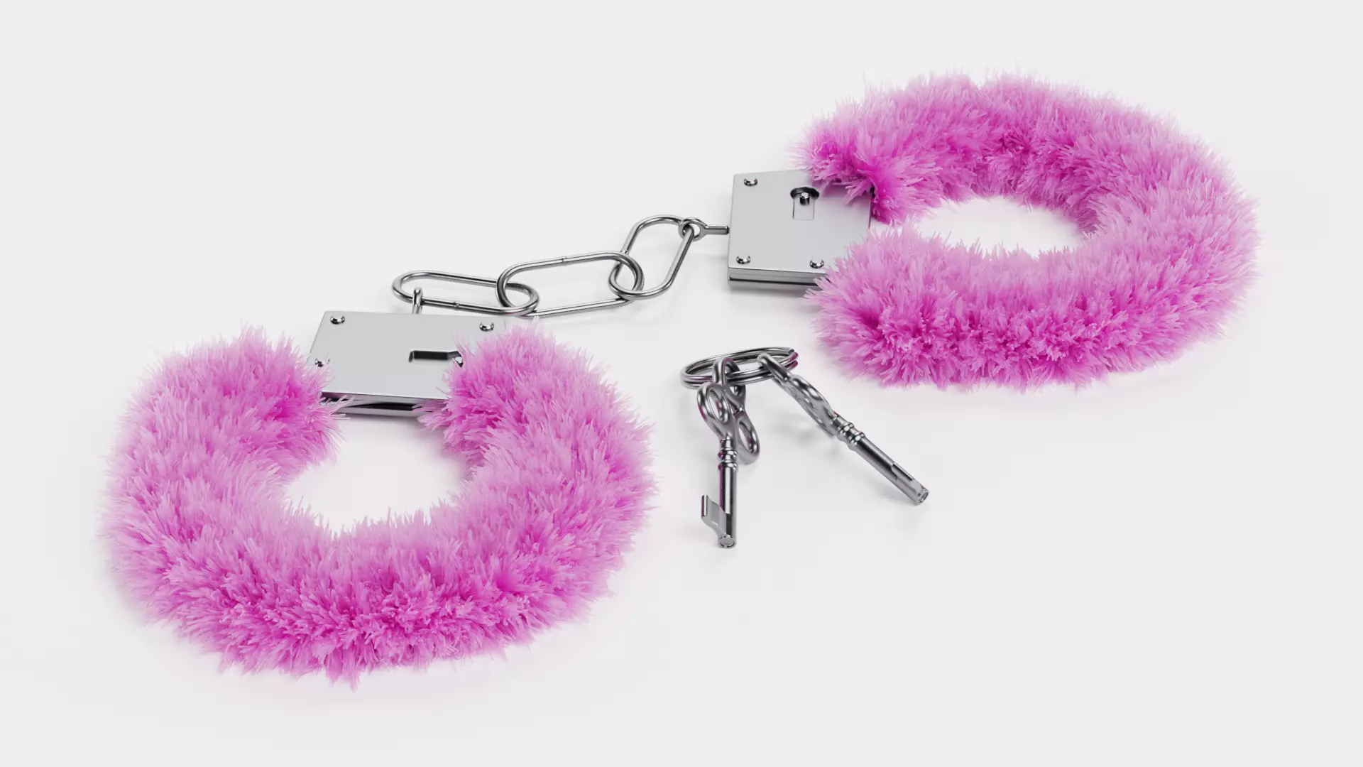 -Fluffy Handcuffs with Keys V1- 3D model_1