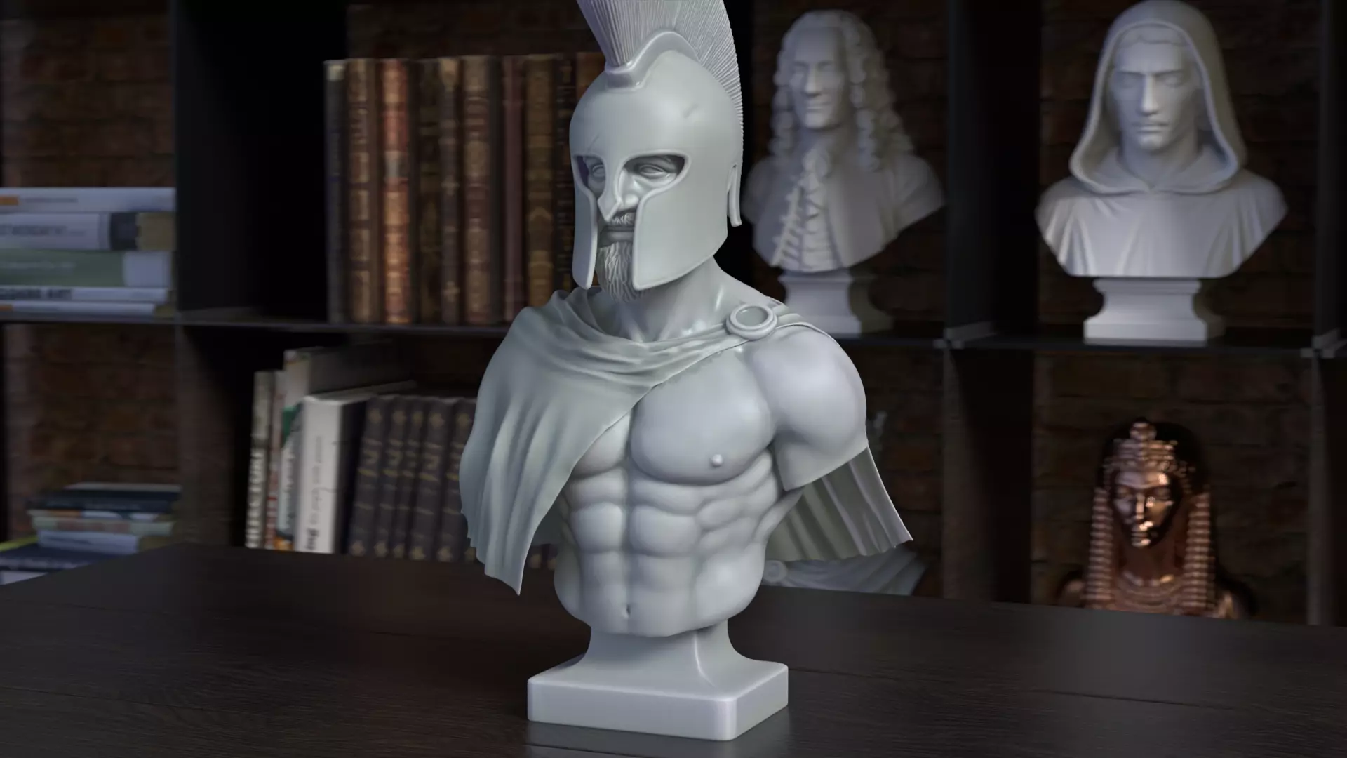 Leonidas I Bust Sculpture 3D Printable STL File 3D print model