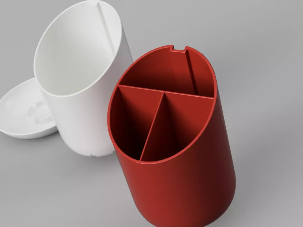 Stylish Draining Cutlery Caddy 3D print model_5