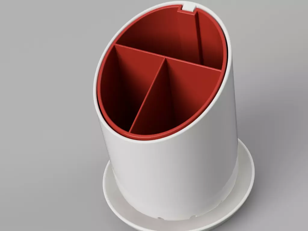 Stylish Draining Cutlery Caddy 3D print model_3