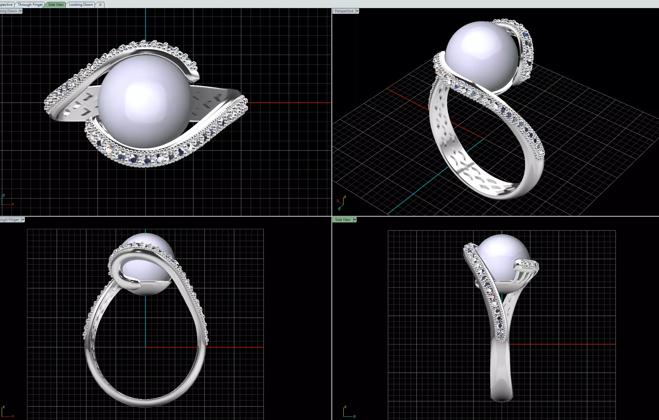 pearl ring 3D print model_1