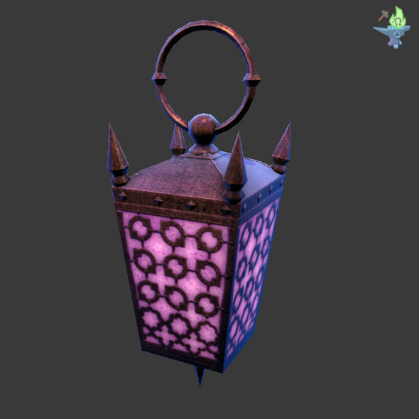 6 Hand Lanterns set Low-poly 3D model_9