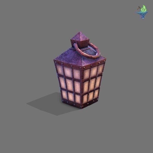 6 Hand Lanterns set Low-poly 3D model_14