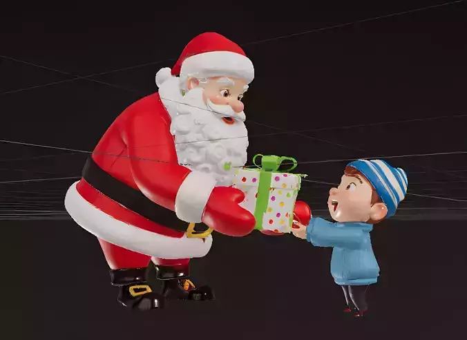 Santa Claus Giving Christmas Gift to Child 2026