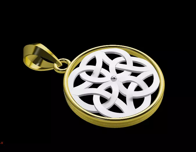 Geometric Gold Pendant 3D print model_5