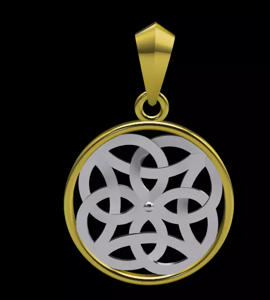 Geometric Gold Pendant 3D print model_9