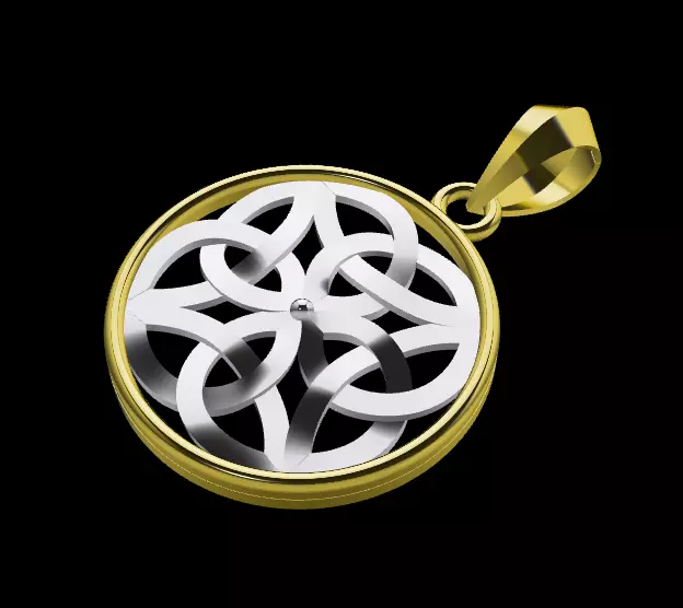 Geometric Gold Pendant 3D print model_10