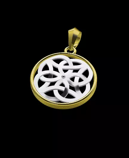 Geometric Gold Pendant 3D print model_8