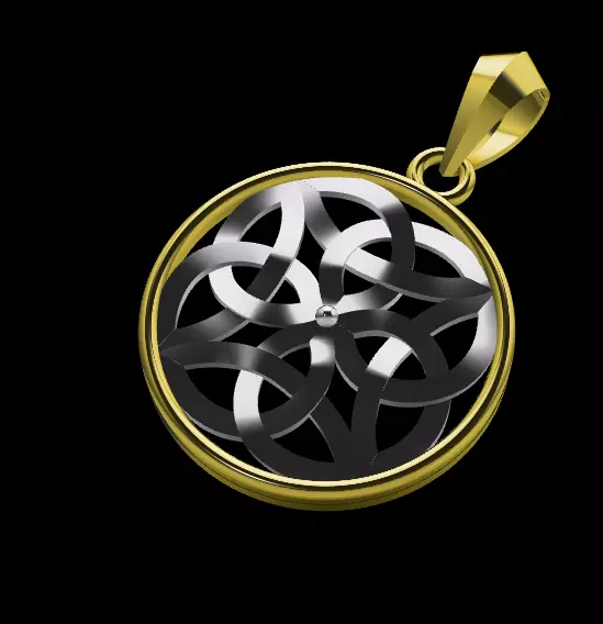 Geometric Gold Pendant 3D print model_6