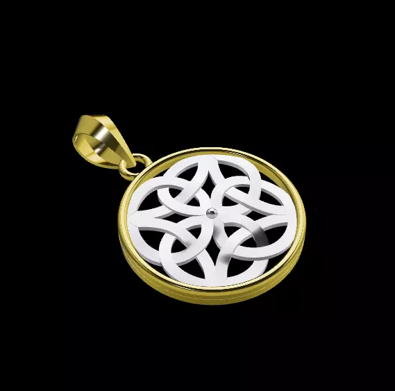 Geometric Gold Pendant 3D print model_3