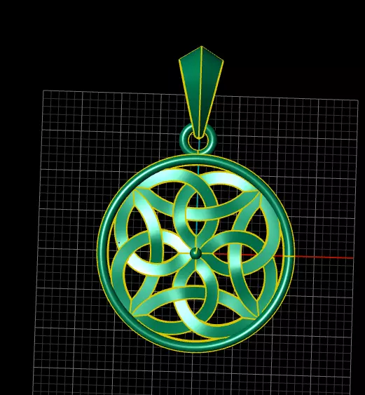 Geometric Gold Pendant 3D print model_1