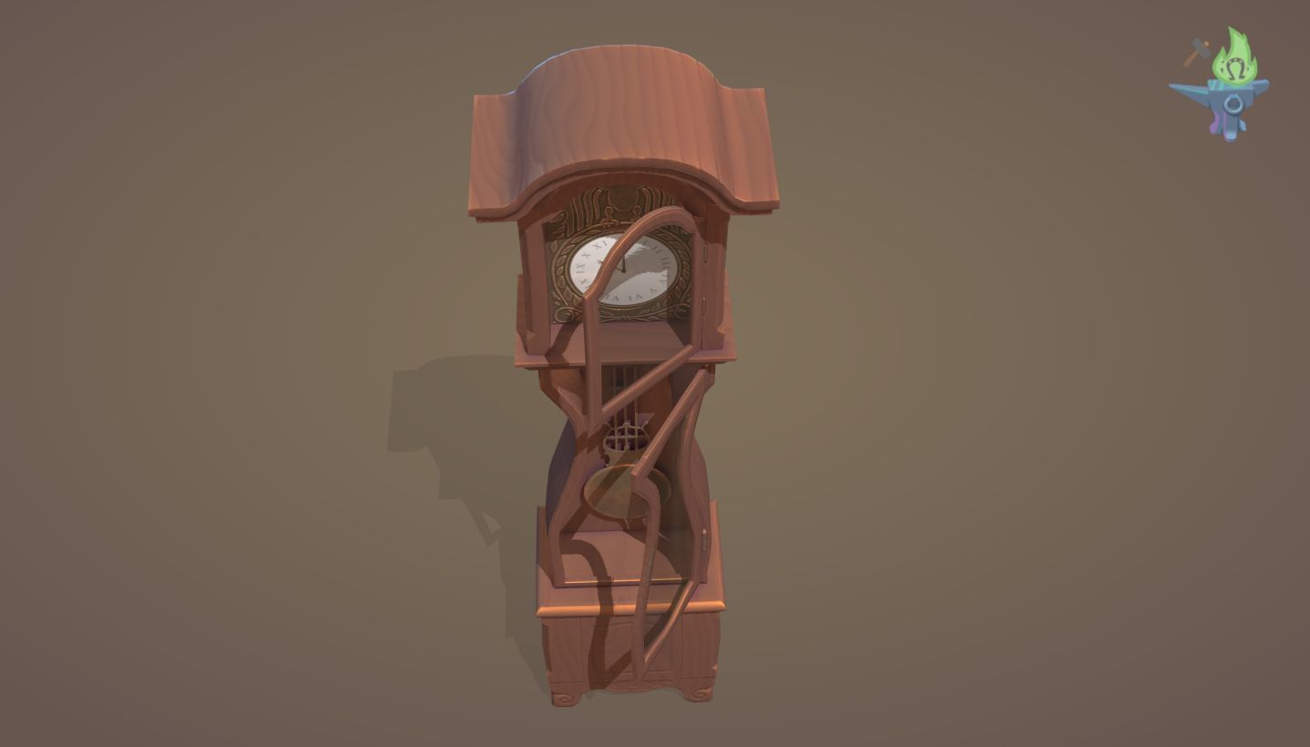 Old Clock Low-poly 3D model_14