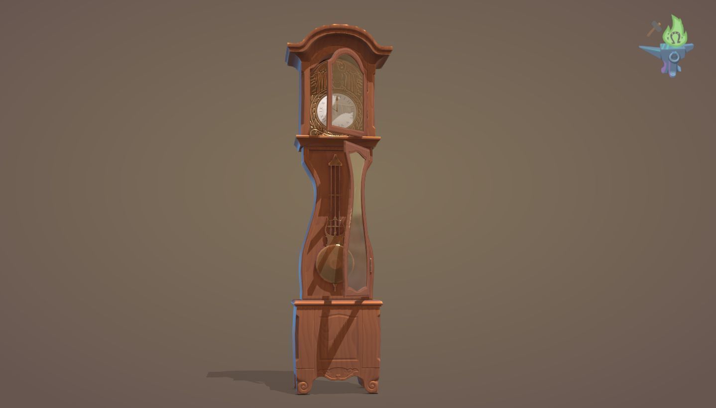 Old Clock Low-poly 3D model_15