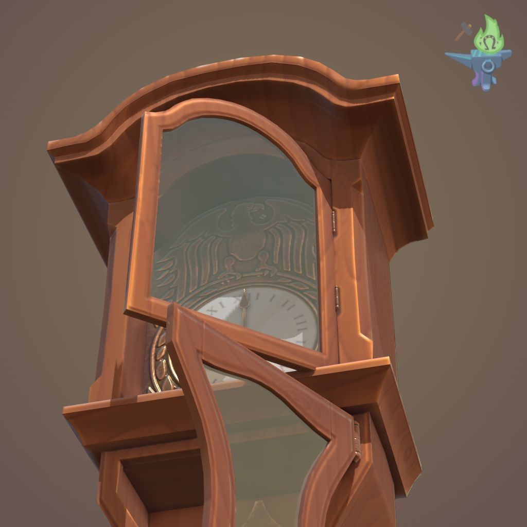 Old Clock Low-poly 3D model_11