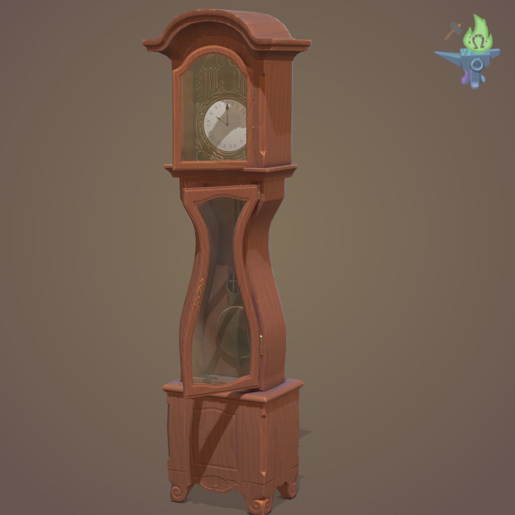 Old Clock Low-poly 3D model_5