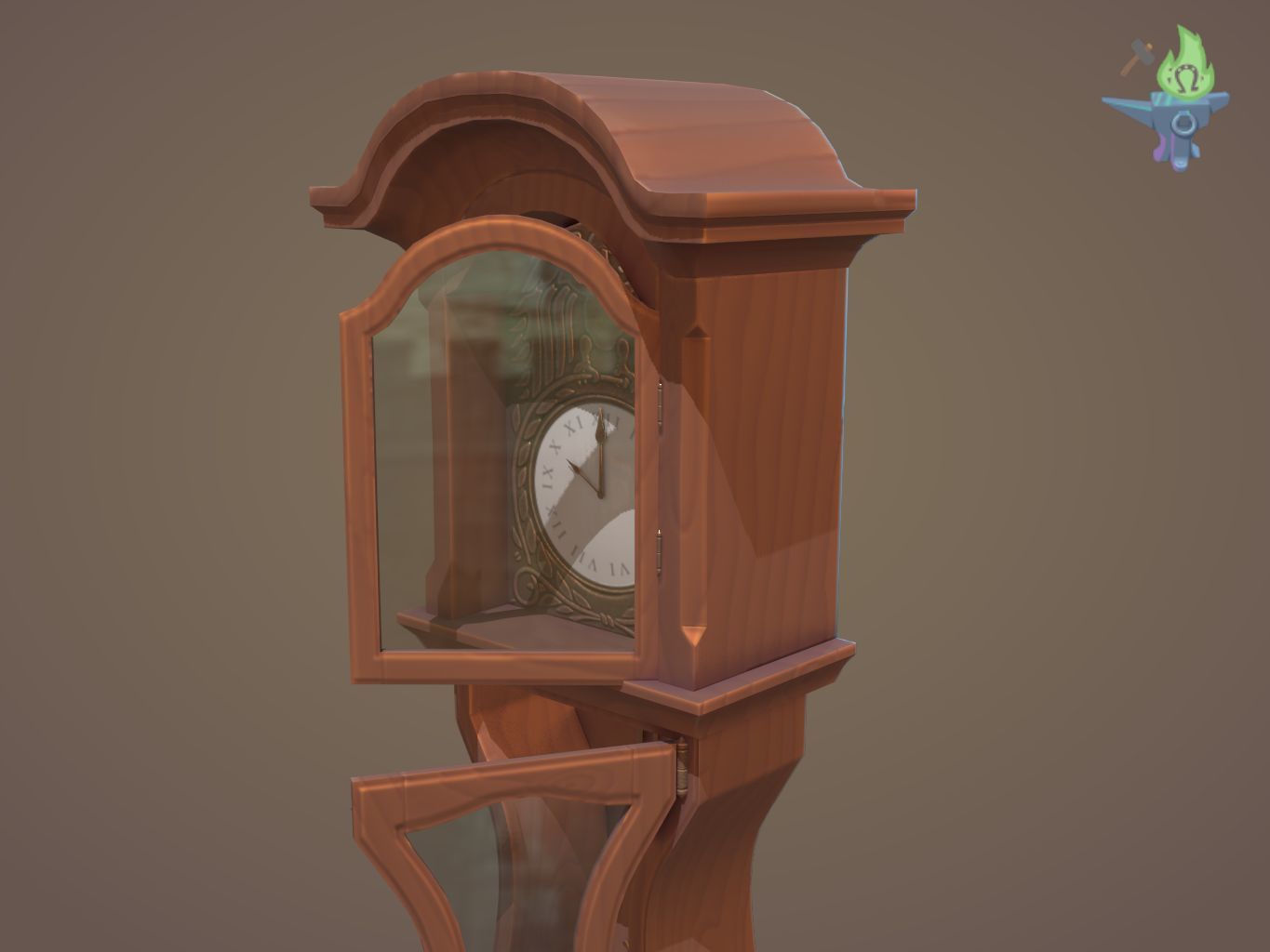 Old Clock Low-poly 3D model_18