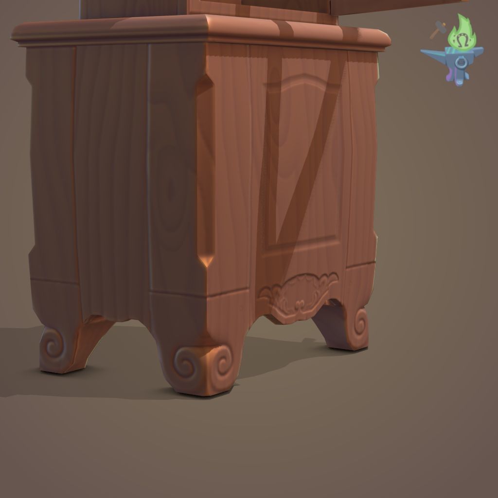 Old Clock Low-poly 3D model_6