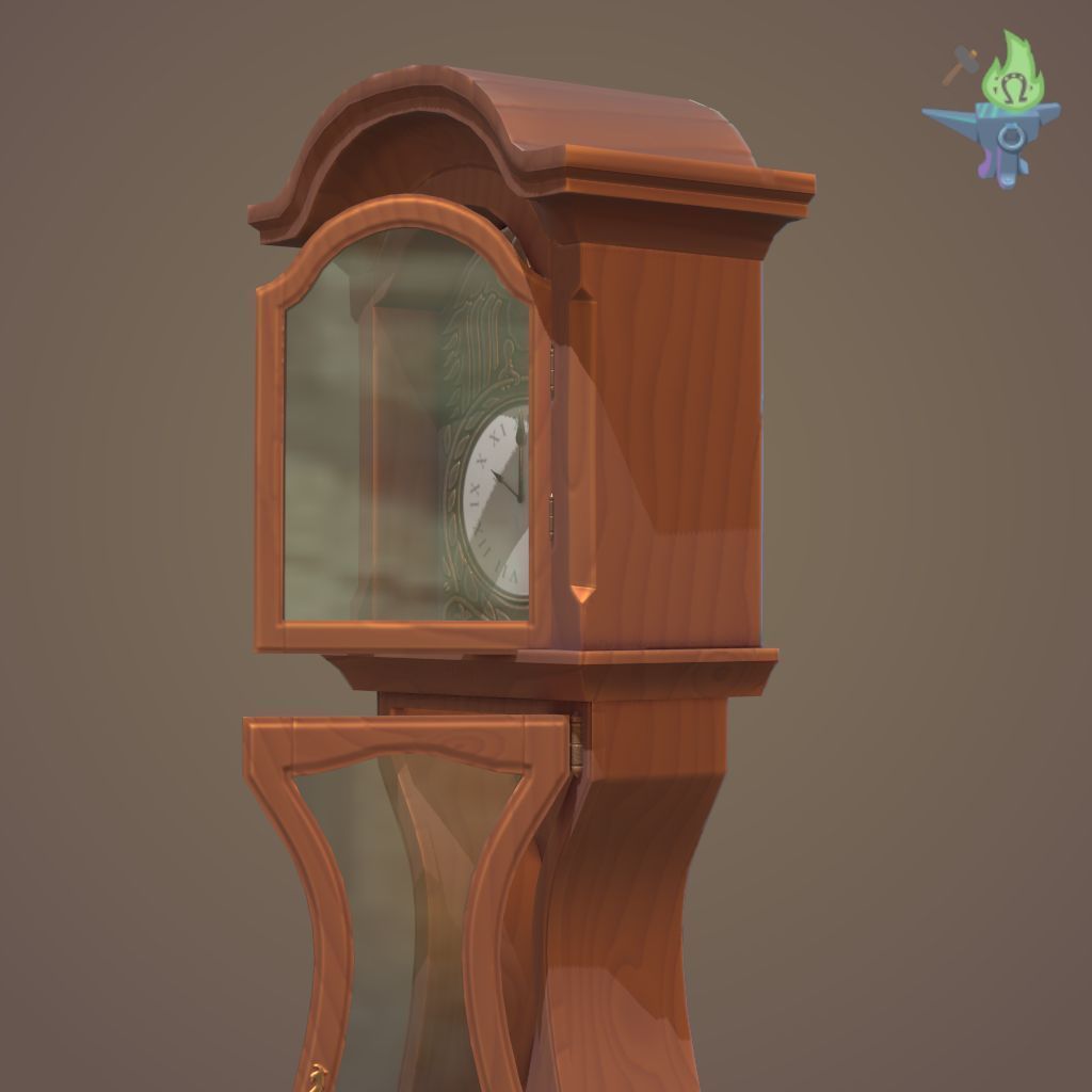 Old Clock Low-poly 3D model_4