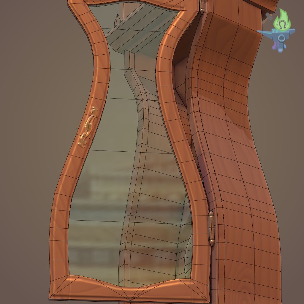 Old Clock Low-poly 3D model_10