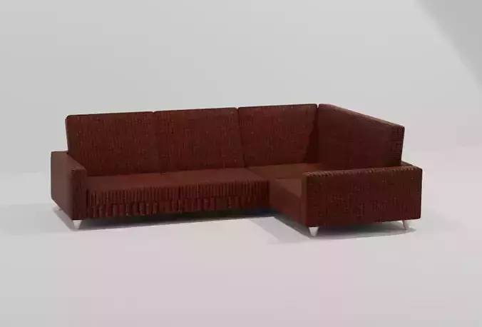 Modern Brown Fabric Corner Sofa 