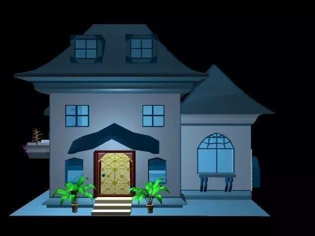 House at night 3D model_0