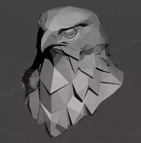 Geometric Falcon Head Sculpture