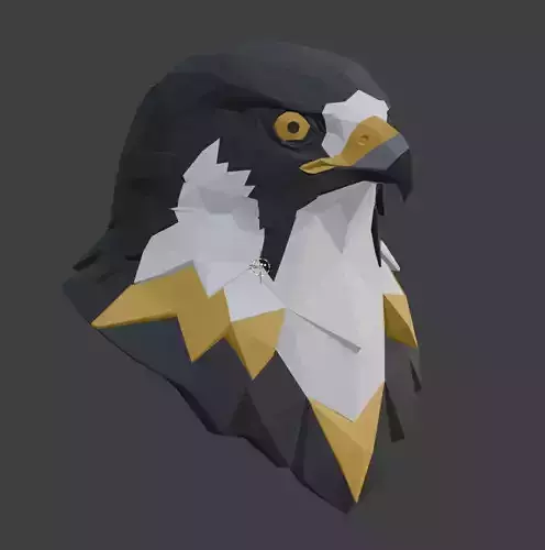 Geometric Falcon Head Sculpture