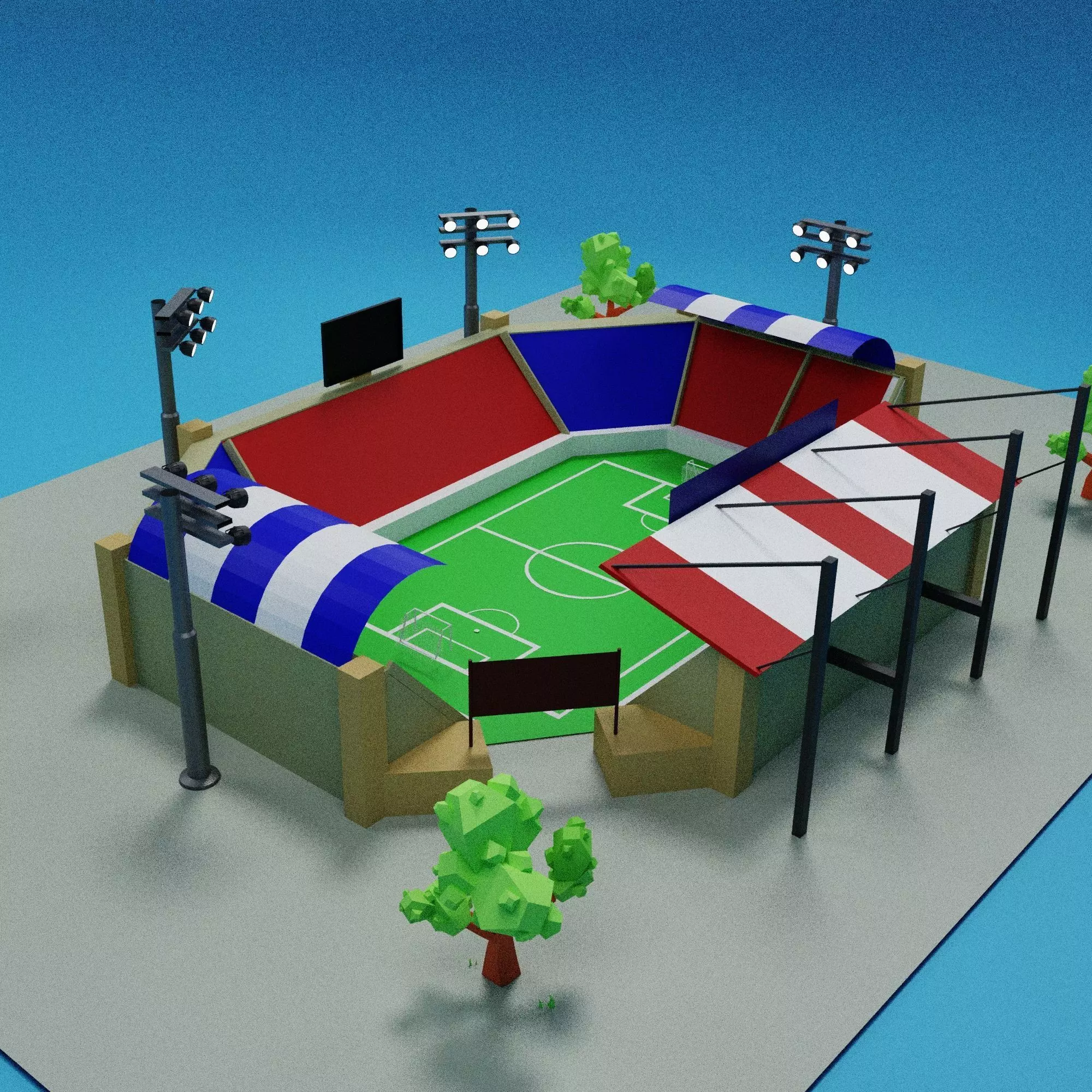 3d football stadium 3D model_0