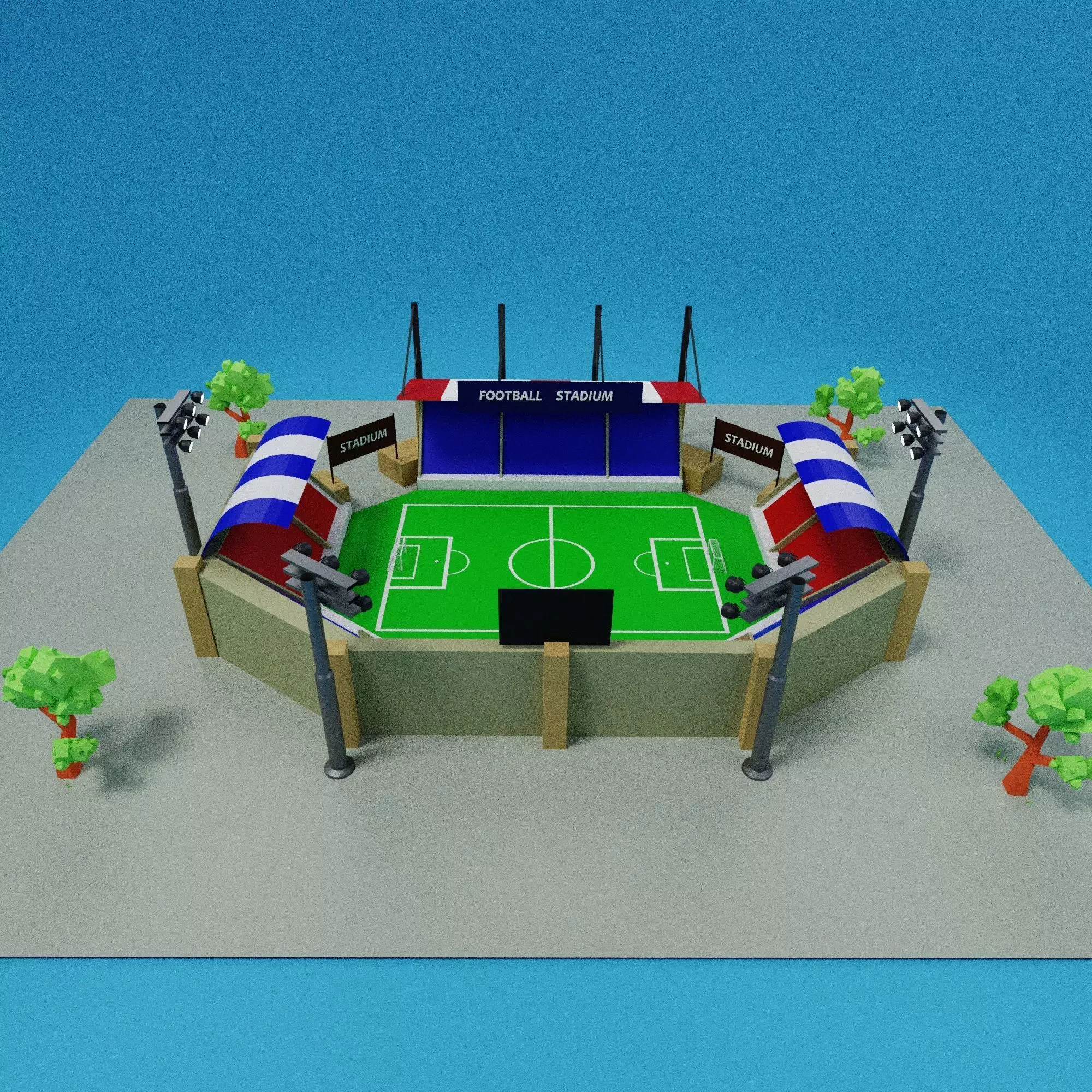 3d football stadium 3D model_1