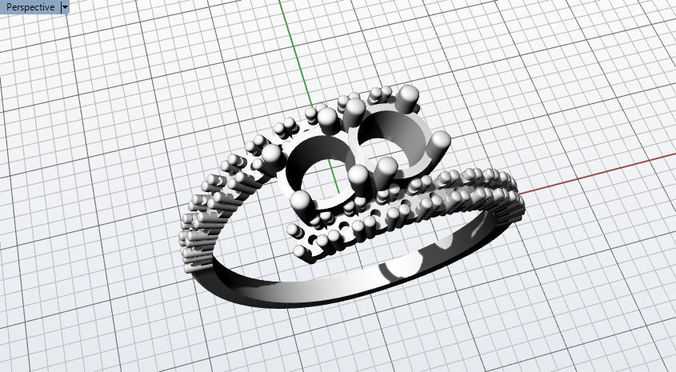 2 Stone Ring 3D print model