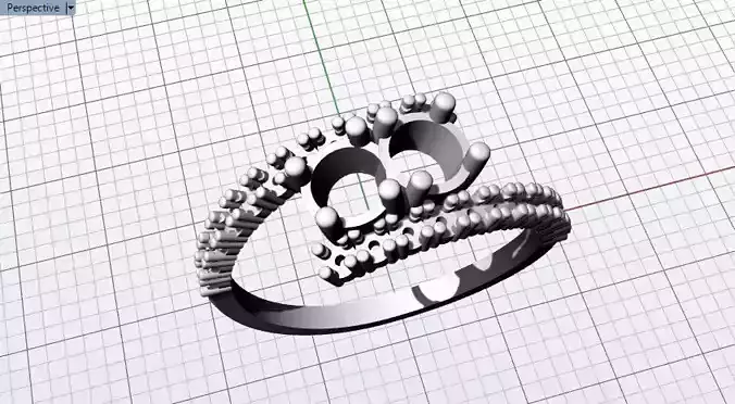 2 Stone Ring 3D print model