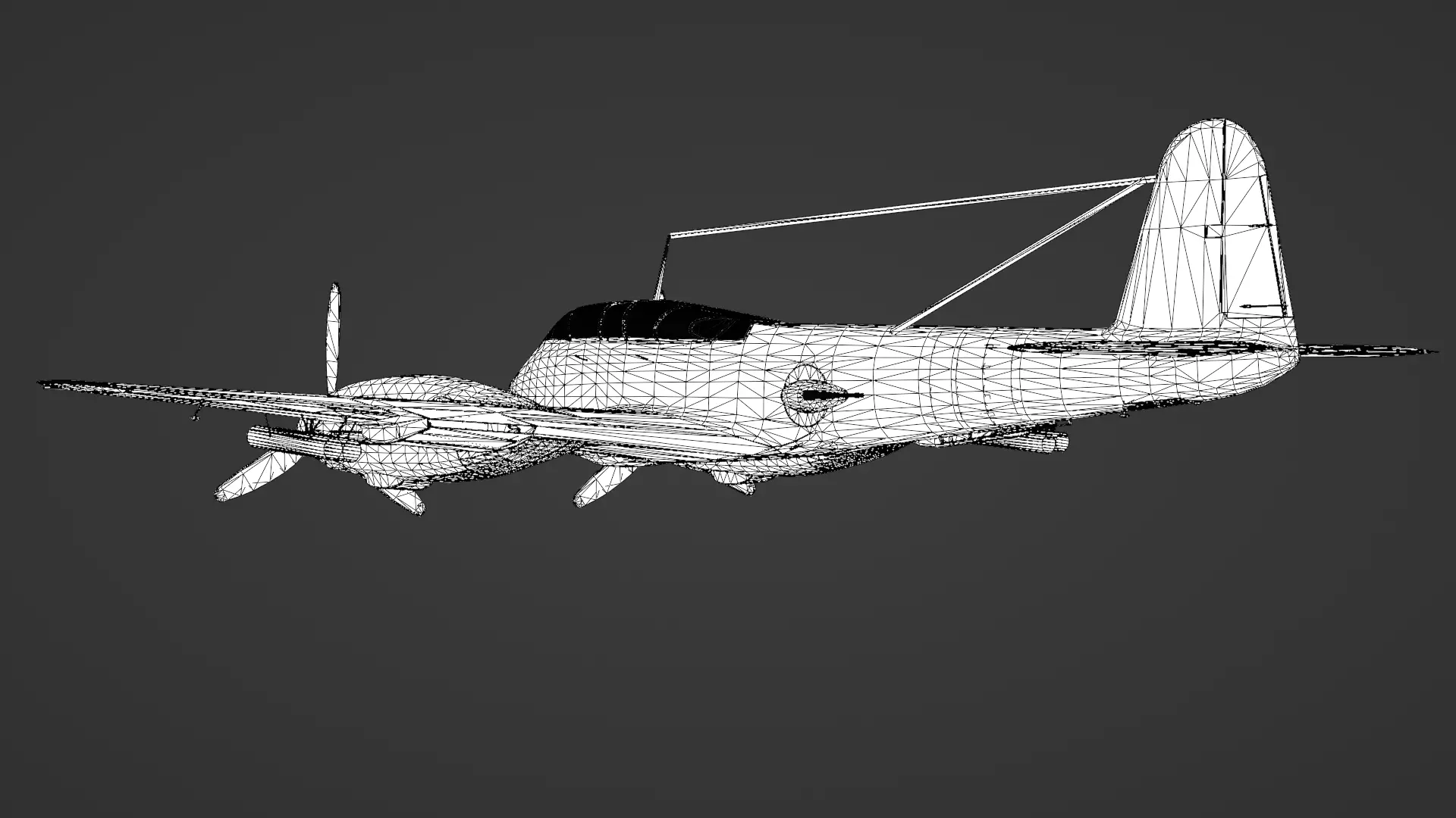  Messerschmitt Me 410 A-1 Hornisse 3D Model German Heavy Fighter Low-poly 3D model_30