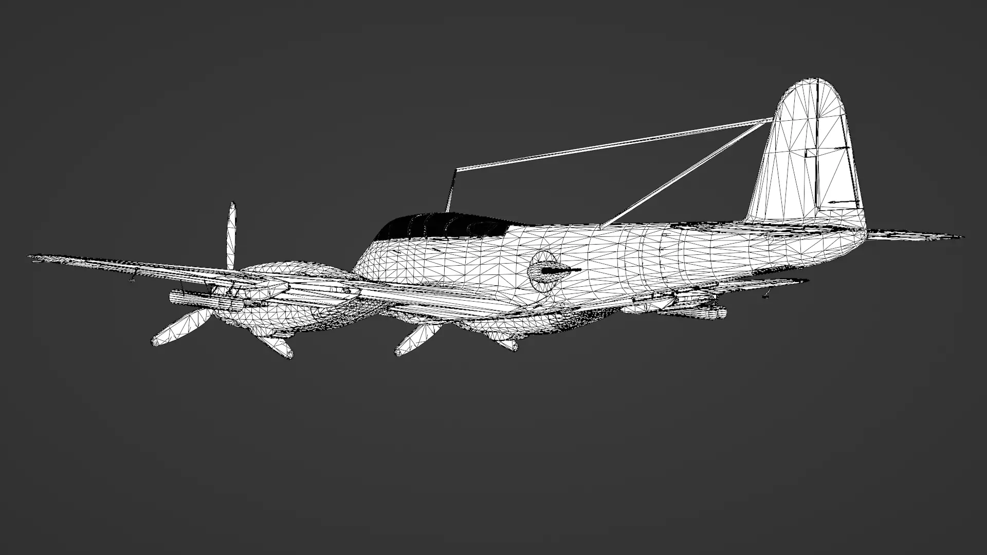  Messerschmitt Me 410 A-1 Hornisse 3D Model German Heavy Fighter Low-poly 3D model_26