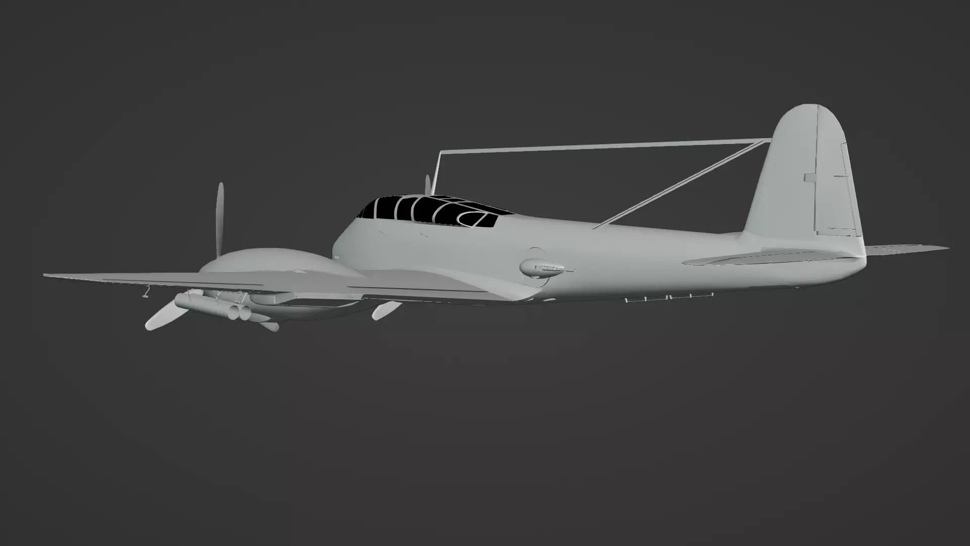  Messerschmitt Me 410 A-1 Hornisse 3D Model German Heavy Fighter Low-poly 3D model_13