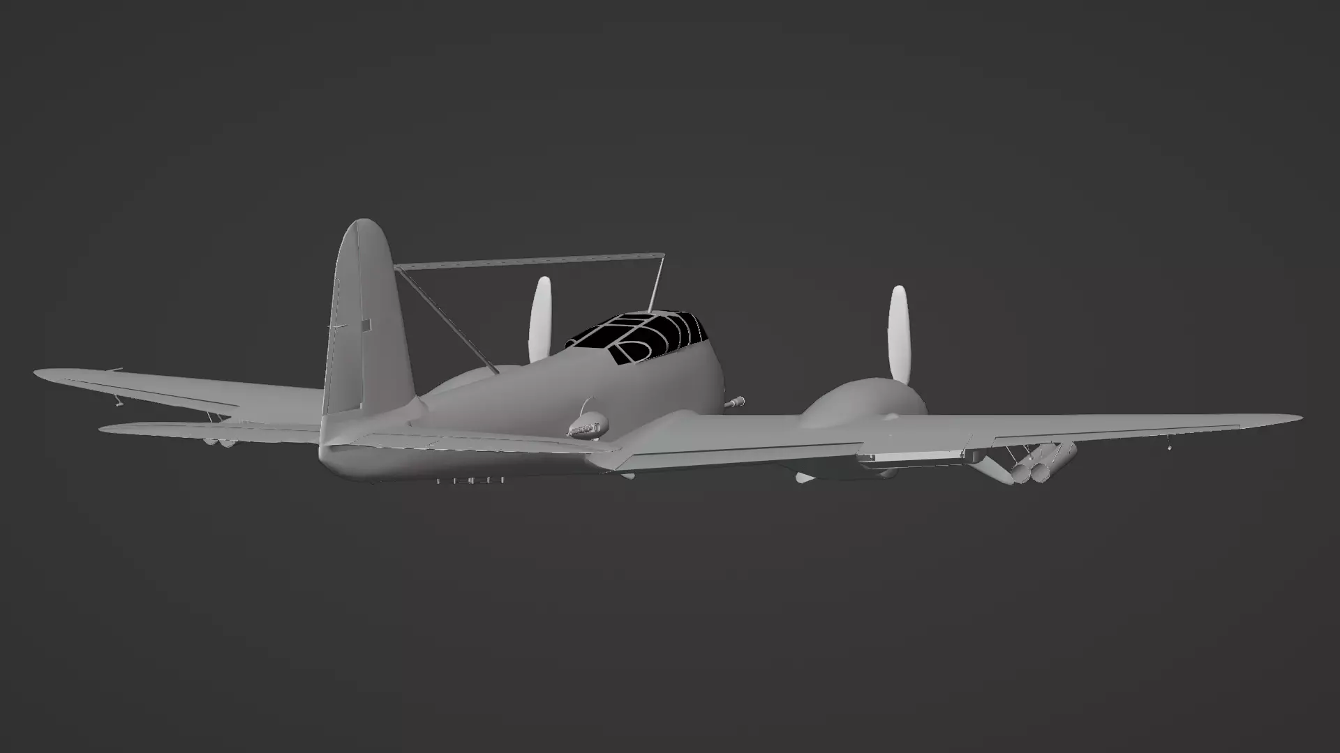  Messerschmitt Me 410 A-1 Hornisse 3D Model German Heavy Fighter Low-poly 3D model_12