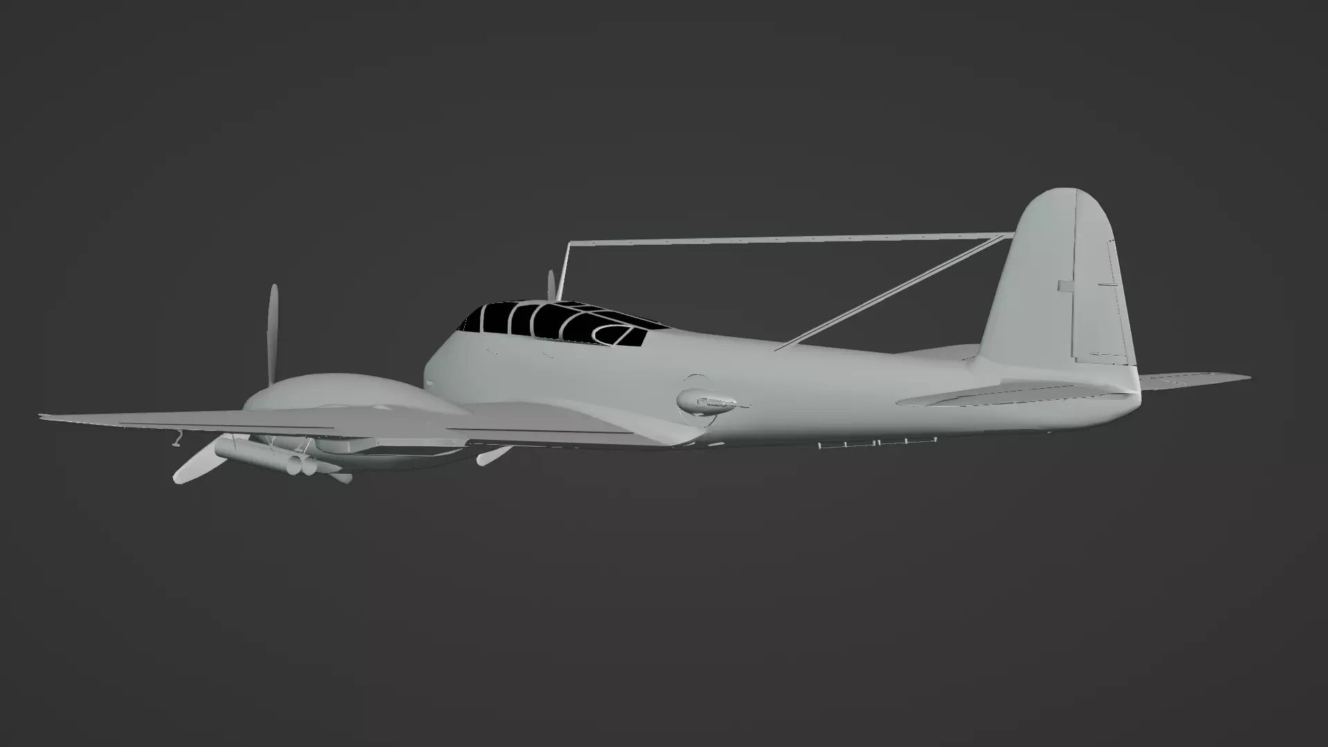  Messerschmitt Me 410 A-1 Hornisse 3D Model German Heavy Fighter Low-poly 3D model_15