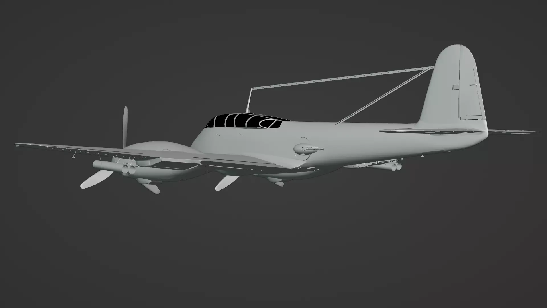  Messerschmitt Me 410 A-1 Hornisse 3D Model German Heavy Fighter Low-poly 3D model_18