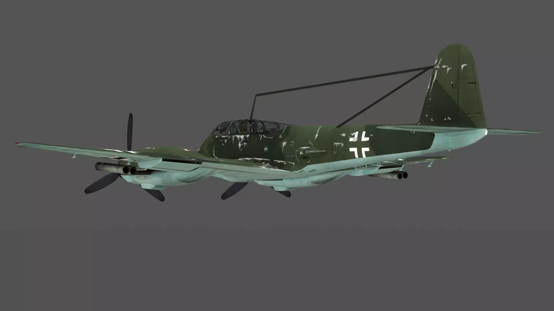  Messerschmitt Me 410 A-1 Hornisse 3D Model German Heavy Fighter Low-poly 3D model_3