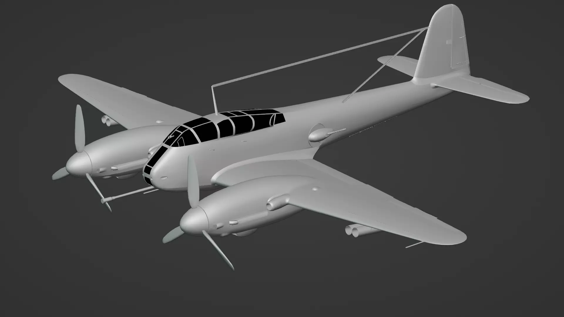  Messerschmitt Me 410 A-1 Hornisse 3D Model German Heavy Fighter Low-poly 3D model_23