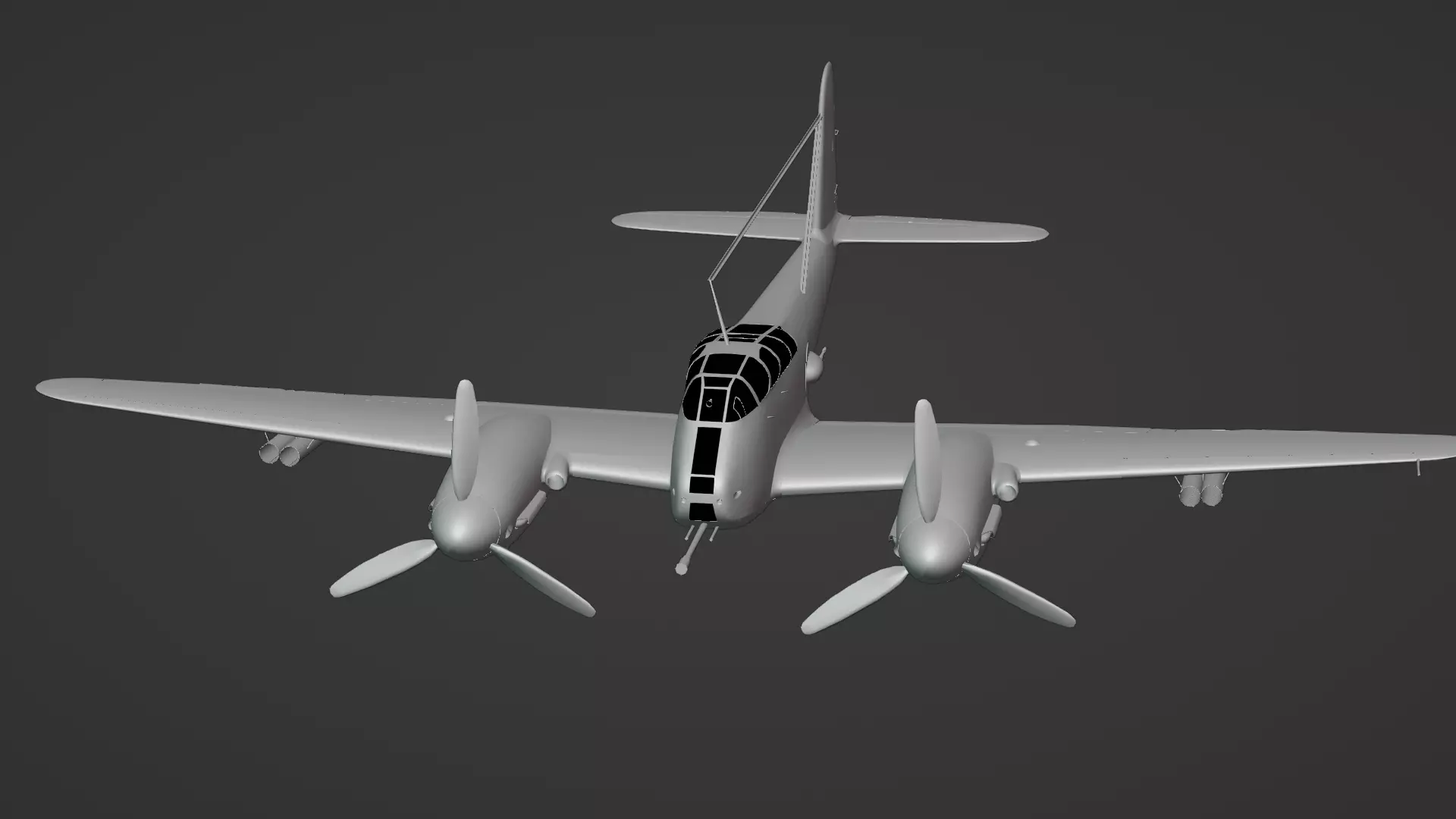  Messerschmitt Me 410 A-1 Hornisse 3D Model German Heavy Fighter Low-poly 3D model_22