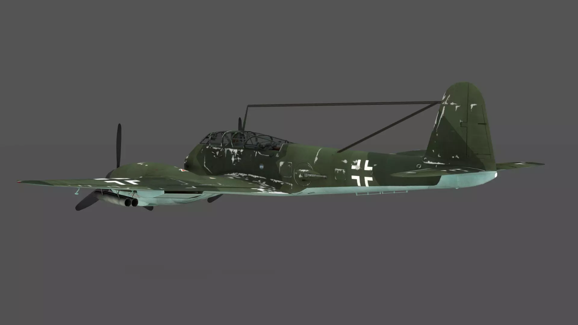  Messerschmitt Me 410 A-1 Hornisse 3D Model German Heavy Fighter Low-poly 3D model_4