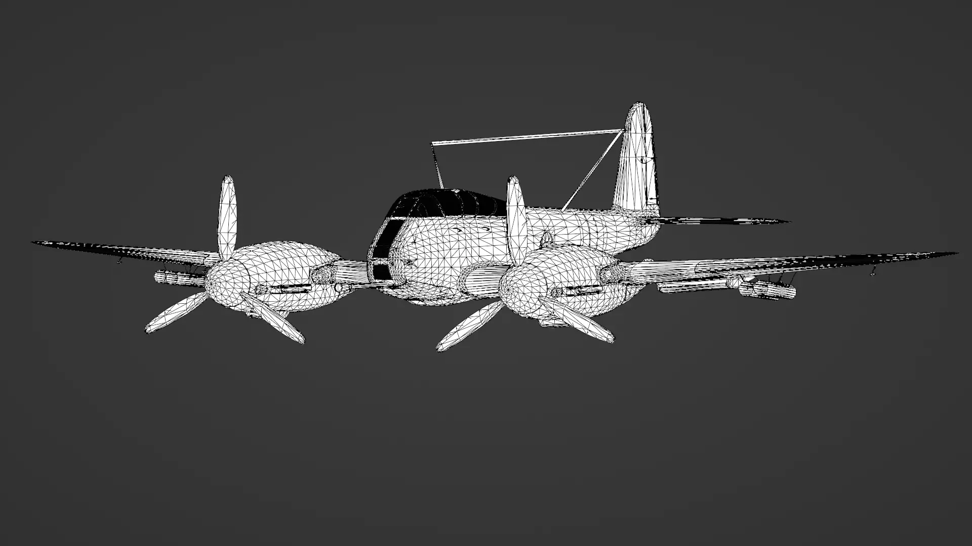 Messerschmitt Me 410 A-1 Hornisse 3D Model German Heavy Fighter Low-poly 3D model_28