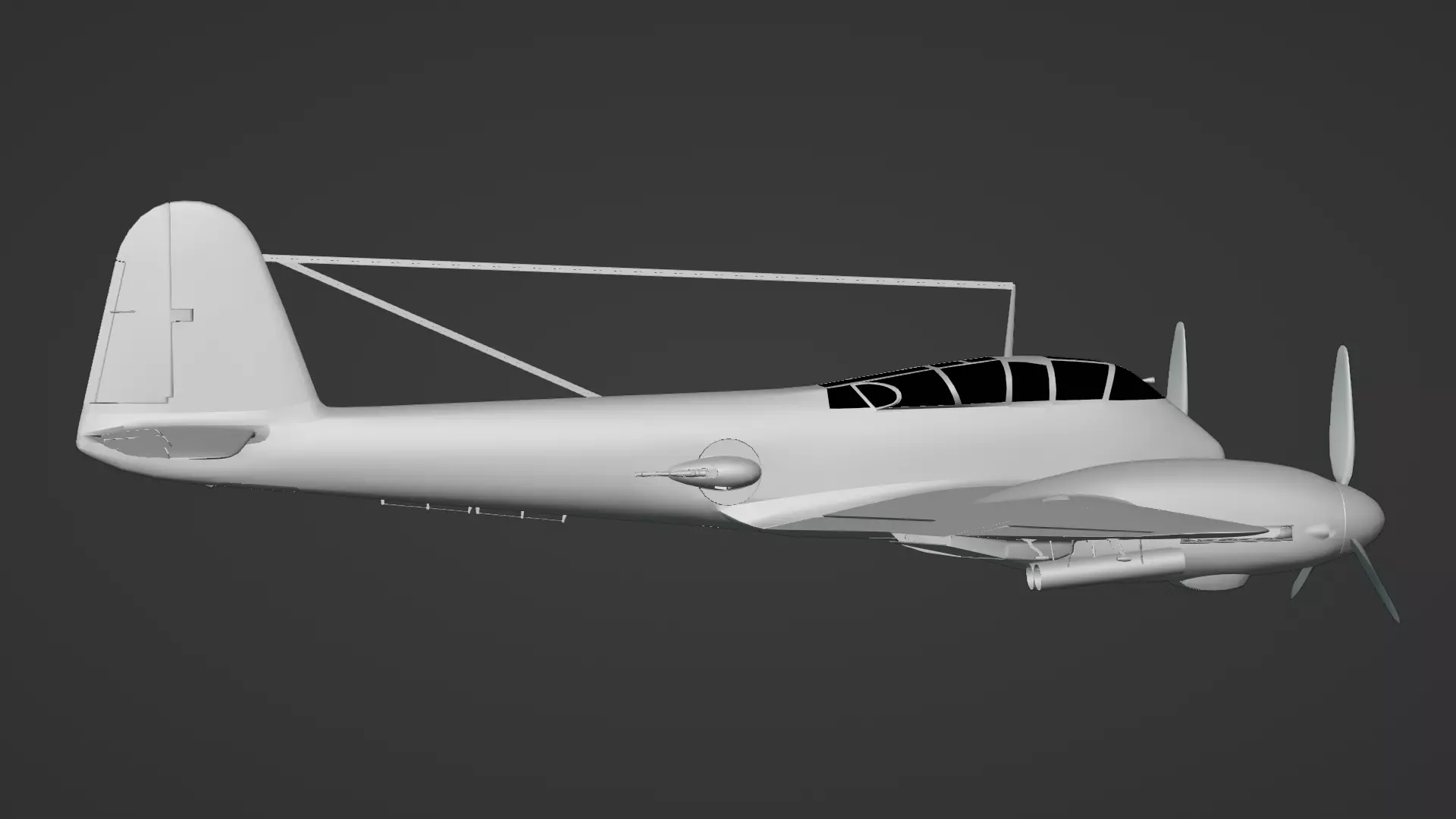  Messerschmitt Me 410 A-1 Hornisse 3D Model German Heavy Fighter Low-poly 3D model_20