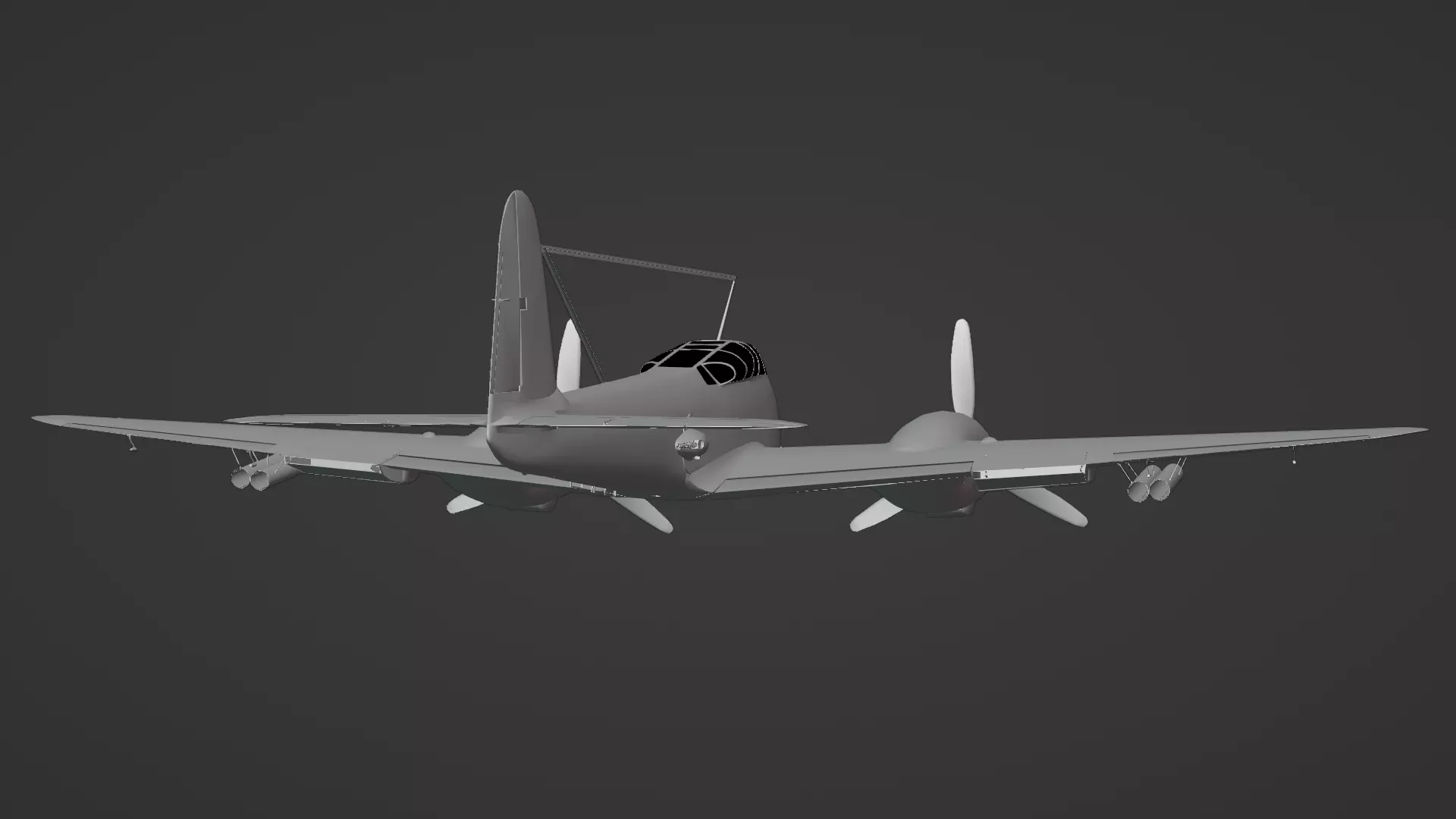  Messerschmitt Me 410 A-1 Hornisse 3D Model German Heavy Fighter Low-poly 3D model_19