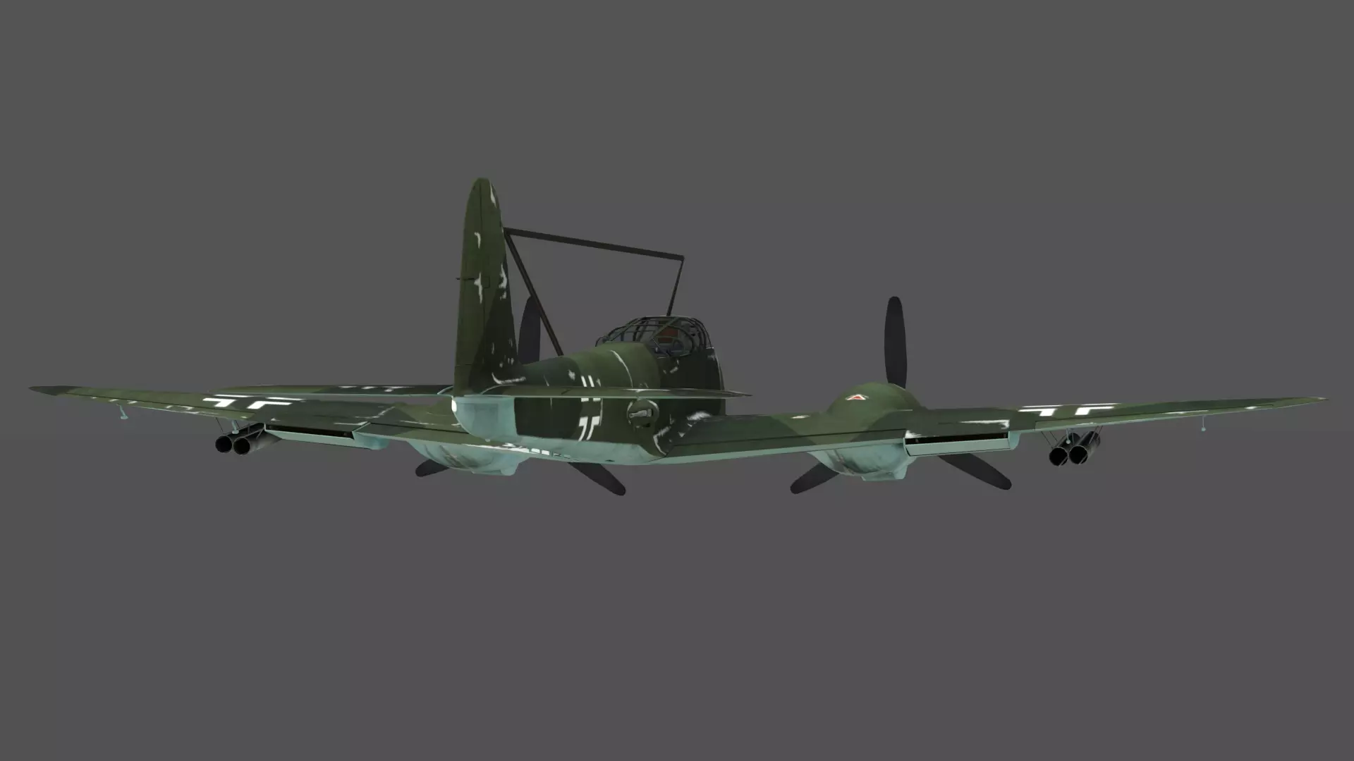  Messerschmitt Me 410 A-1 Hornisse 3D Model German Heavy Fighter Low-poly 3D model_8